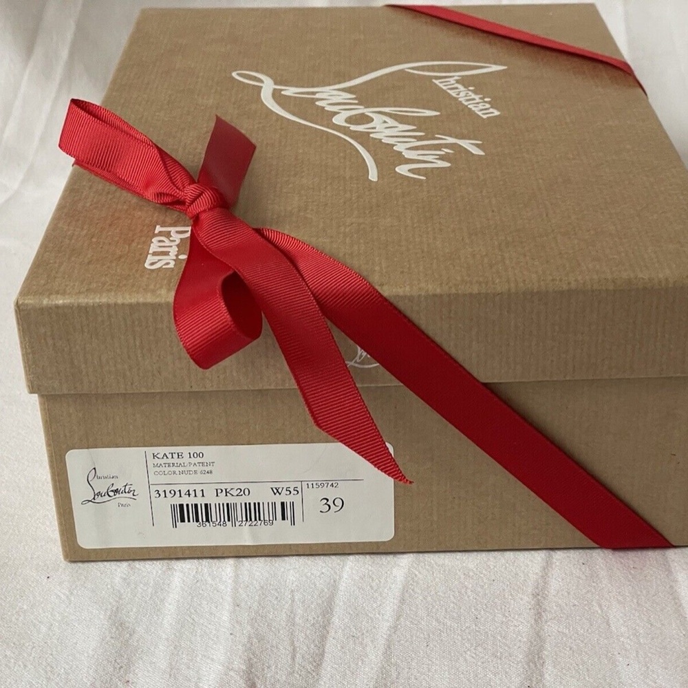 NEW IN BOX Christian Loubutin Kate 100 patent nude Size EU 39 / US 9 Retail $795 - Picture 9 of 12